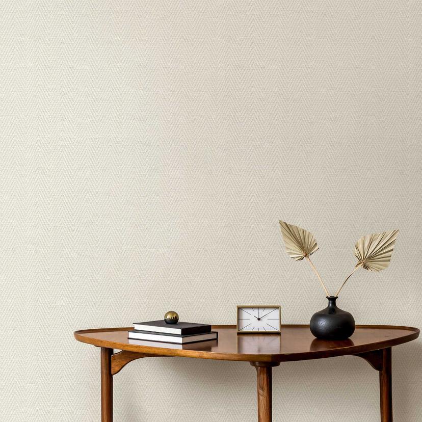 Ikke-vævet tapet, grafisk tapet Cameo creme beige