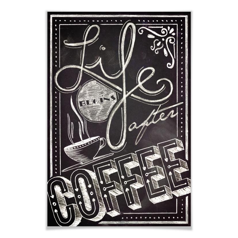 Poster - Life begins after coffee