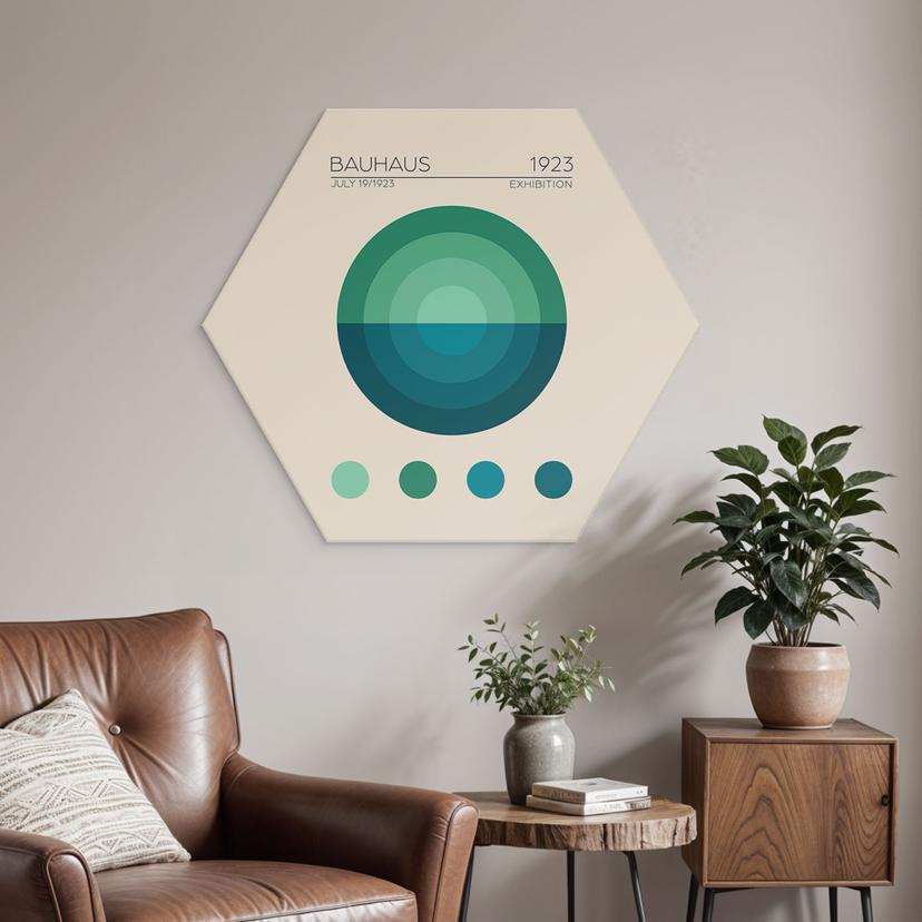 Esagono Alu-Dibond Bauhaus Mavi Daire - Tunaboylu