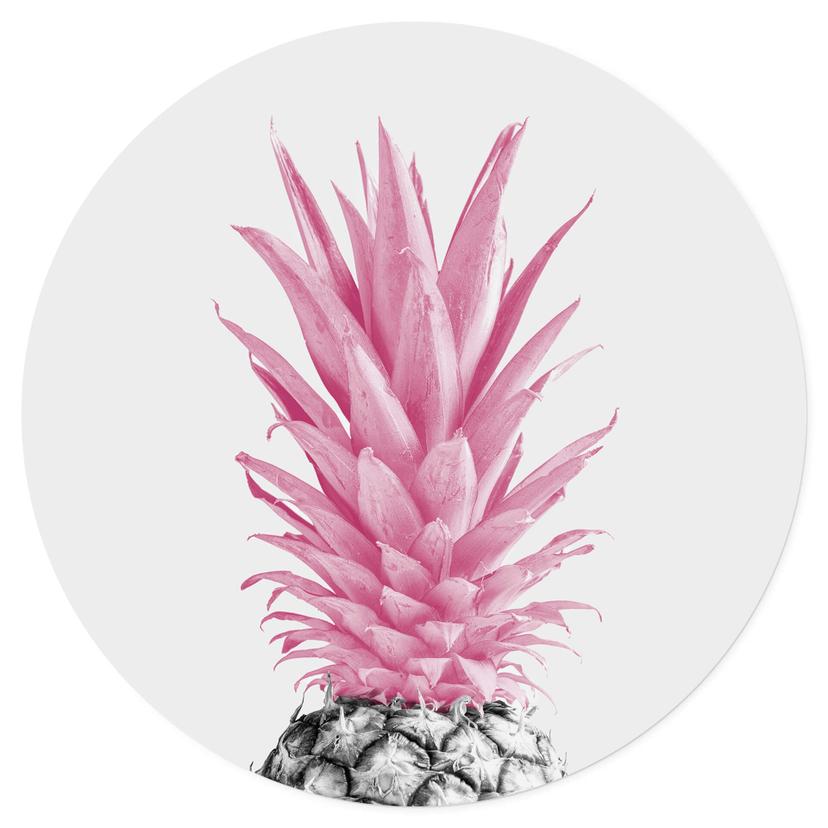 Rosa ananas Wallsticker - 1X Studio - Rund