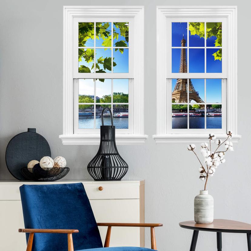 3D Wallsticker dobbeltvindue - Sommer i Paris