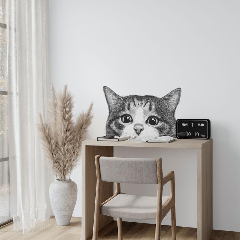 Wandtattoo Neugierige Katze - Korenkova