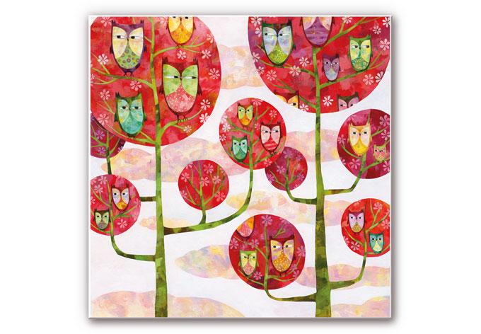 Wandbild Blanz - Eulen im Wald