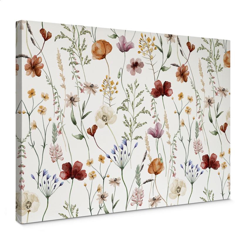 Lærredsprint - Farverige vilde blomster - UN Designs