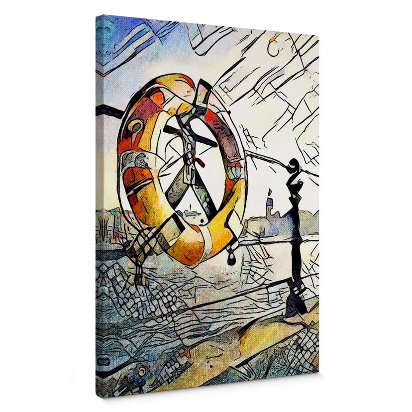 Tableau sur toile Zamart - Kandinsky rencontre Hambourg sur le port