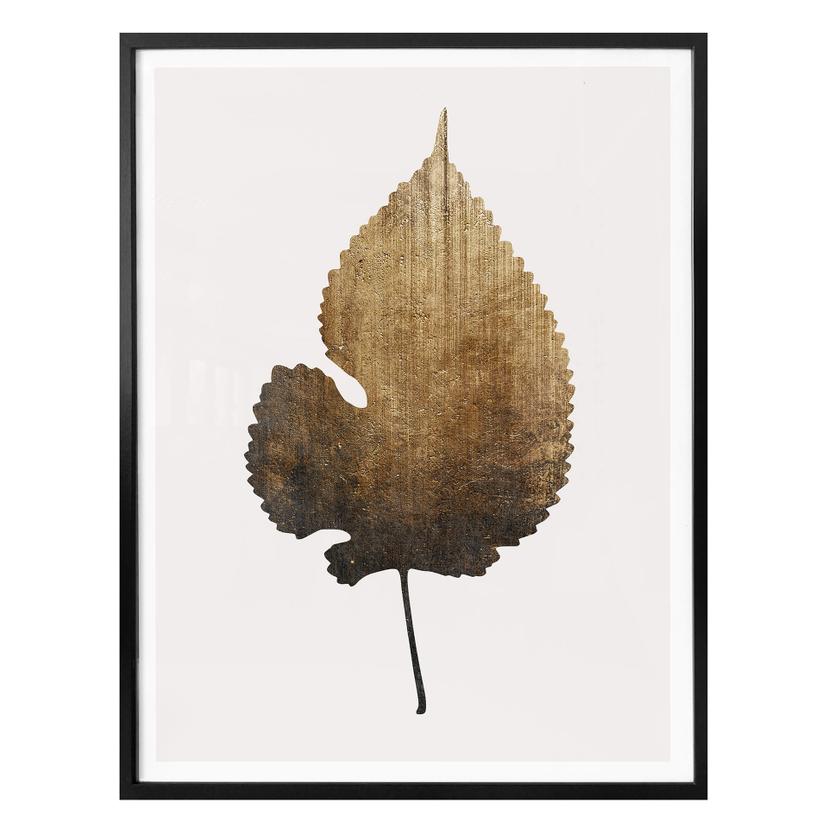 Poster Kubistika - Feuille dorée