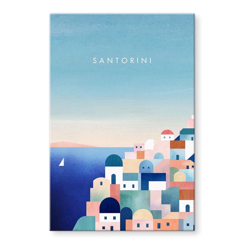 Tableau sur verre acrylique Maisons de Santorin - Rivers