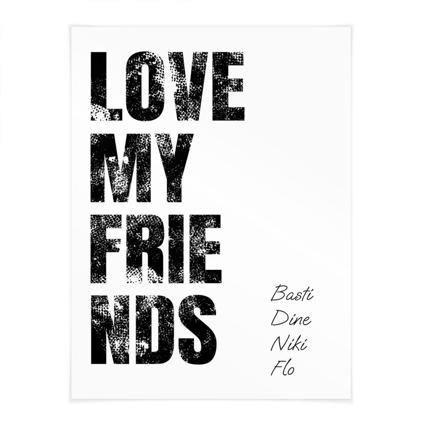 Poster personalizzabile Love my Friends