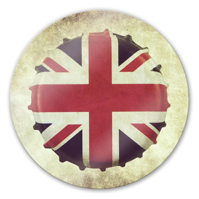 Tableau en verre - Capsule britannique - rond
