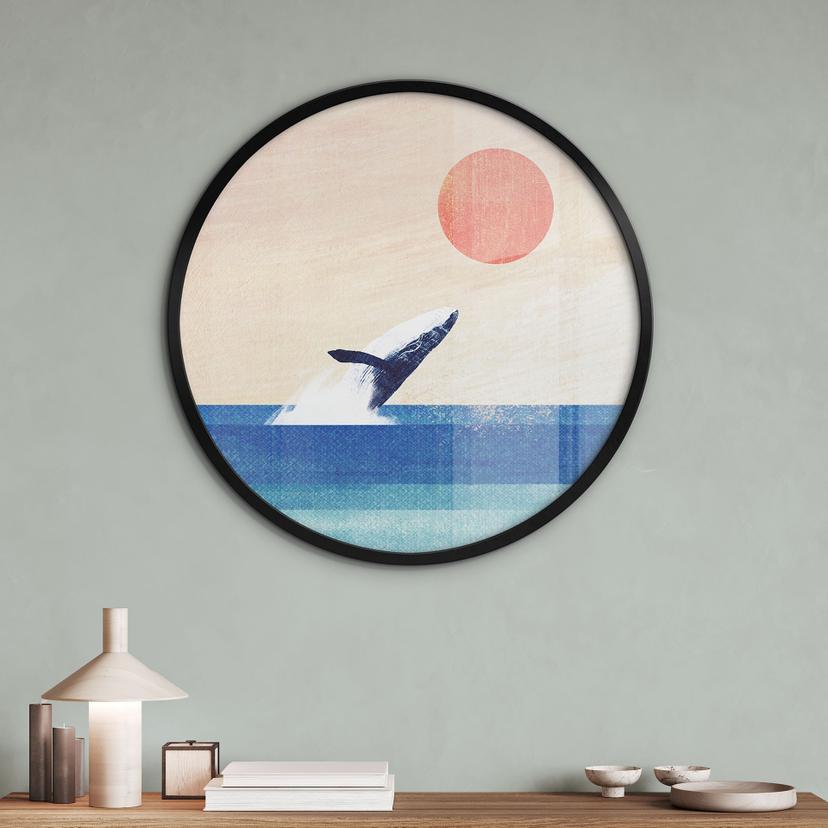 Poster Balena nel mare - Rivers - Tondo