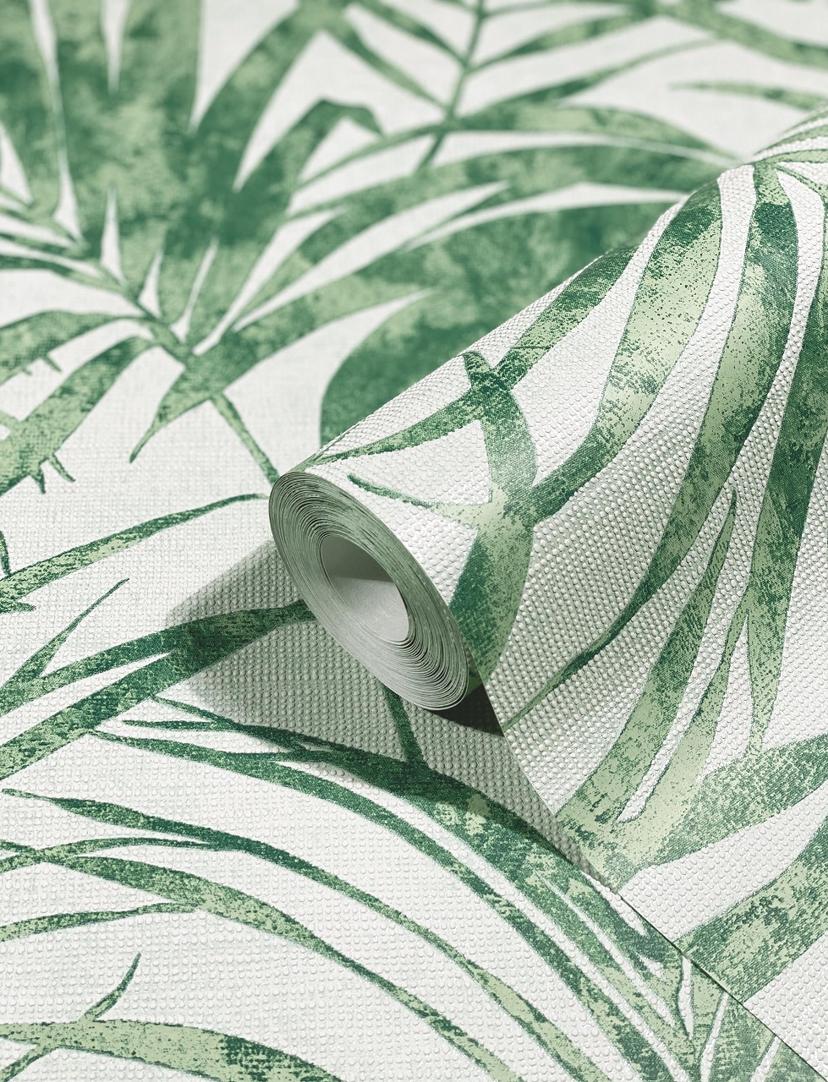 Blomstertapet, non-woven tapet Novamur Yvi grøn