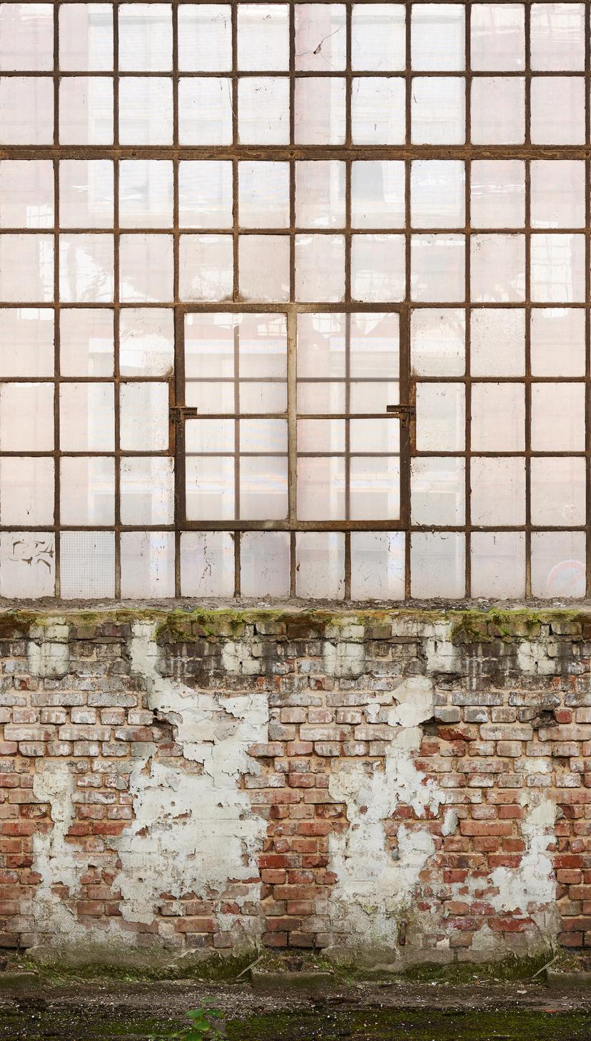 Papel pintado Factory floor crema marron - Papel pintado no tejido arquitectura Livingwalls - Mate y