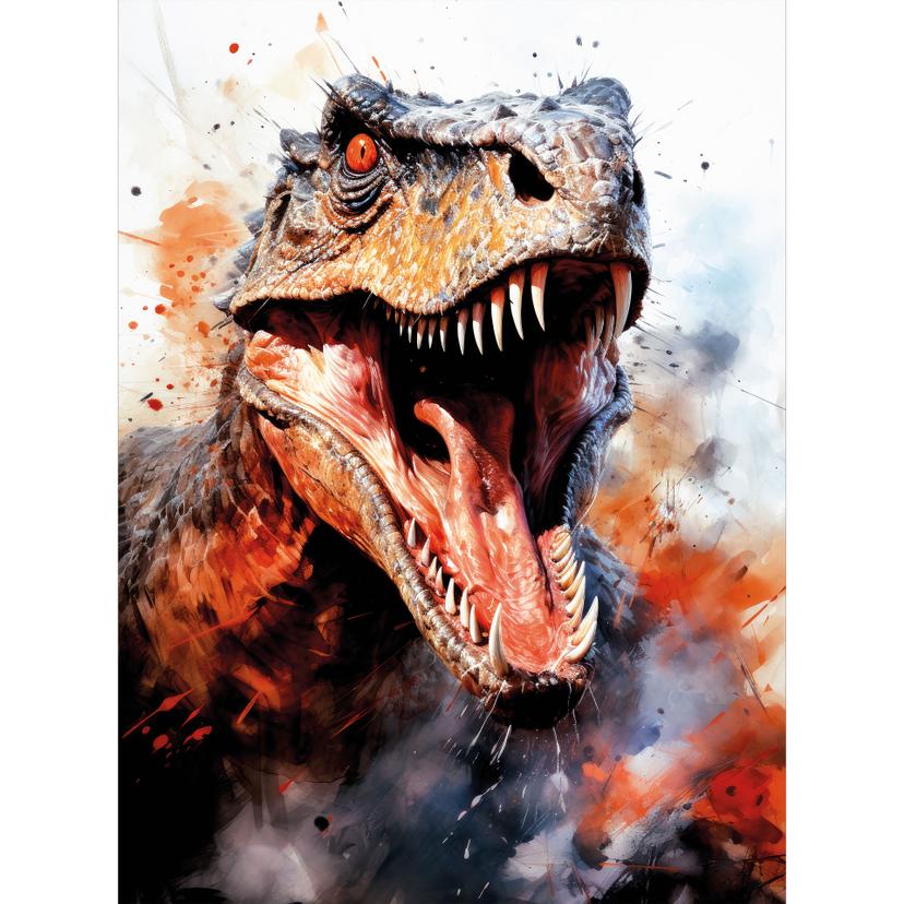 Fotomurale Dinosauri - T-Rex: il volto selvaggio della preistoria - Jaszke