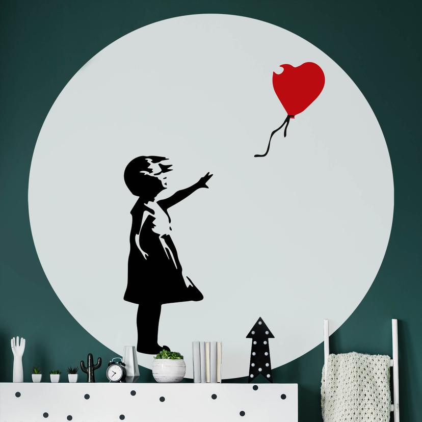 Fotomurale Banksy - Girl with the red balloon - Ru - carta da parati in tessuto non tessuto/carta da