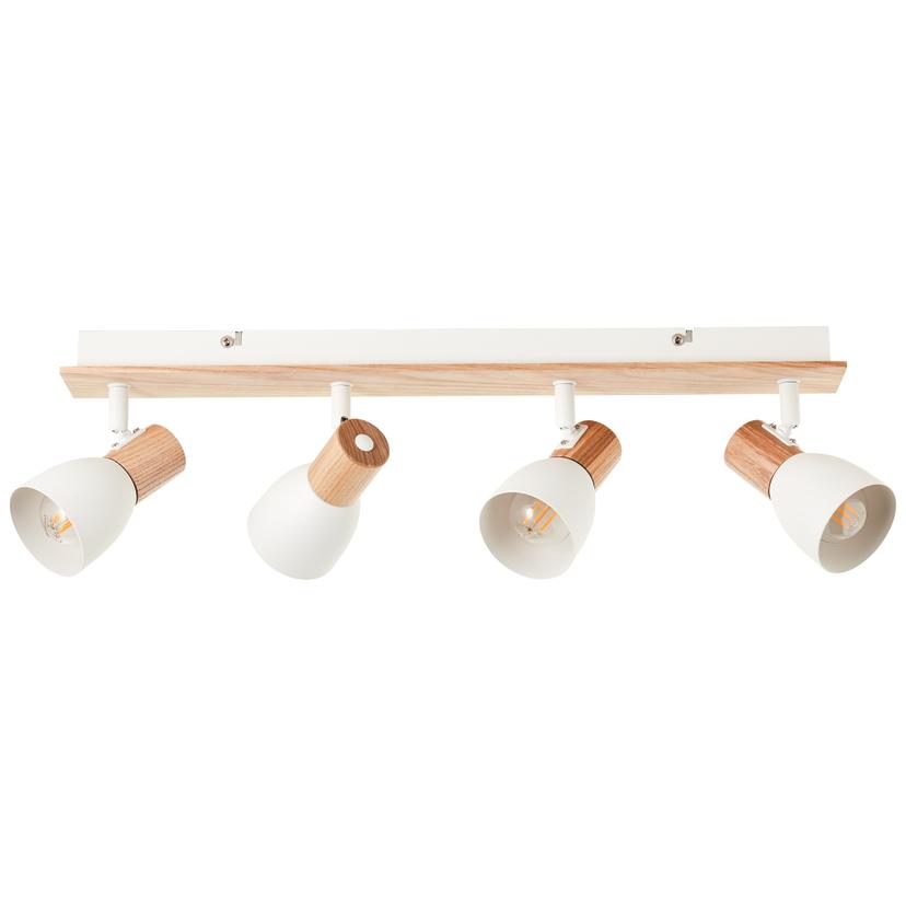 Spotbalken Emil, braun, 16,5 x 57,5 cm, Holz Lampe