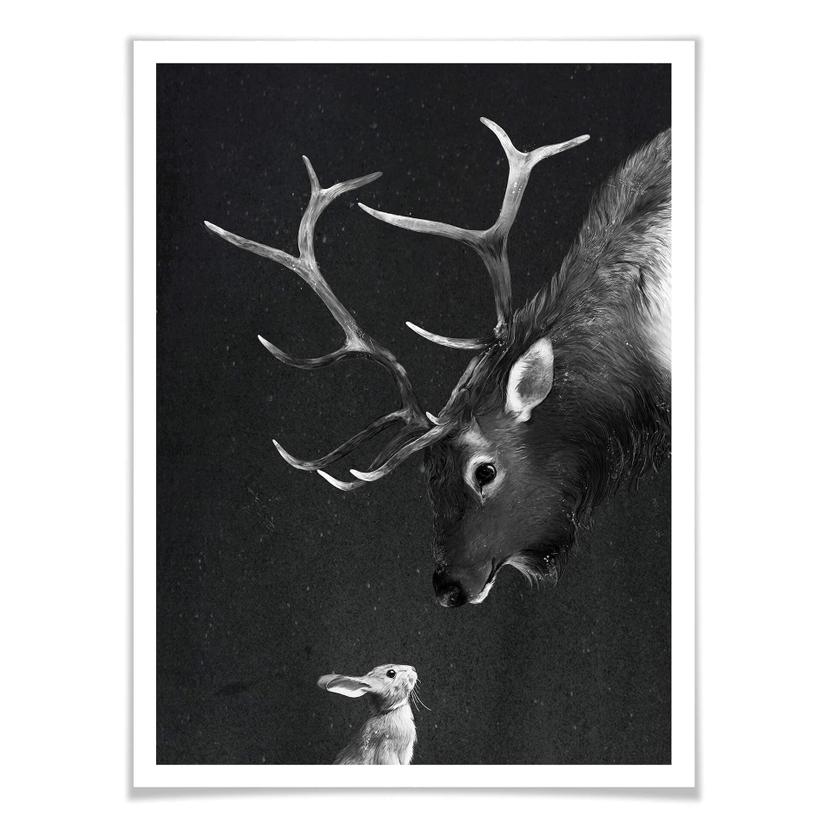 Poster Graves - Cerf et lapin