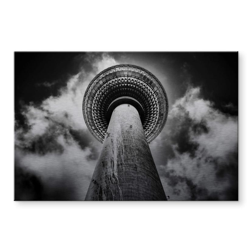 Tableau sur alu-Dibond avec effet argenté Brown - Tour de télévision de Berlin