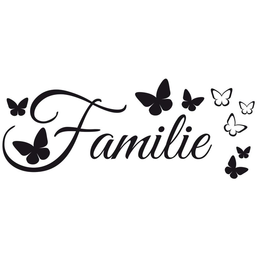 Adesivo murale Familie incl. 5 cornici