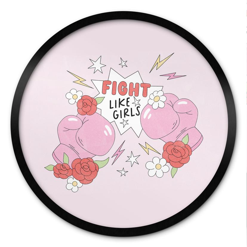 Plakat Fight Like Girls - Feminist Power - Round