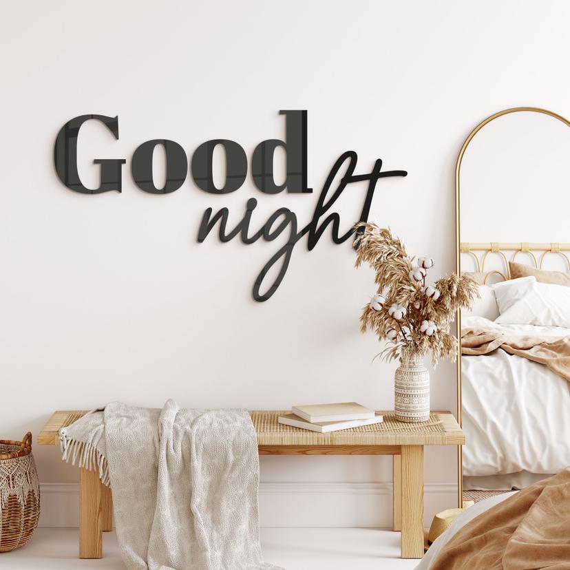 letras 3D Buenas noches - decoración acrílica