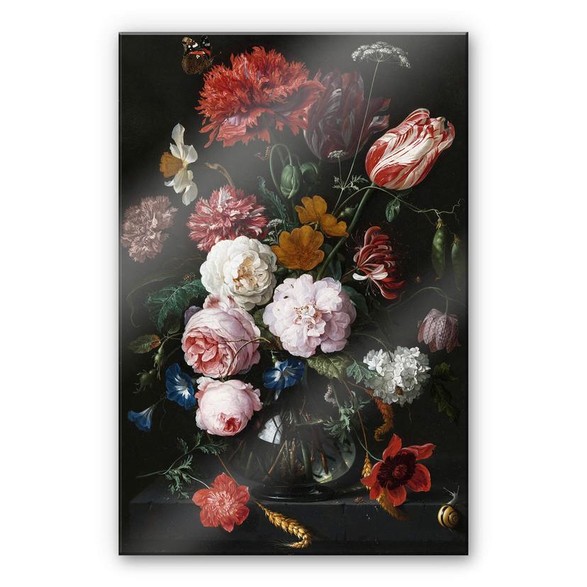 Akrylbillede de Heem - Stilleben med blomster i en glasvase