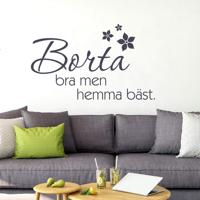 Wallsticker Borta bra men hemma bäst