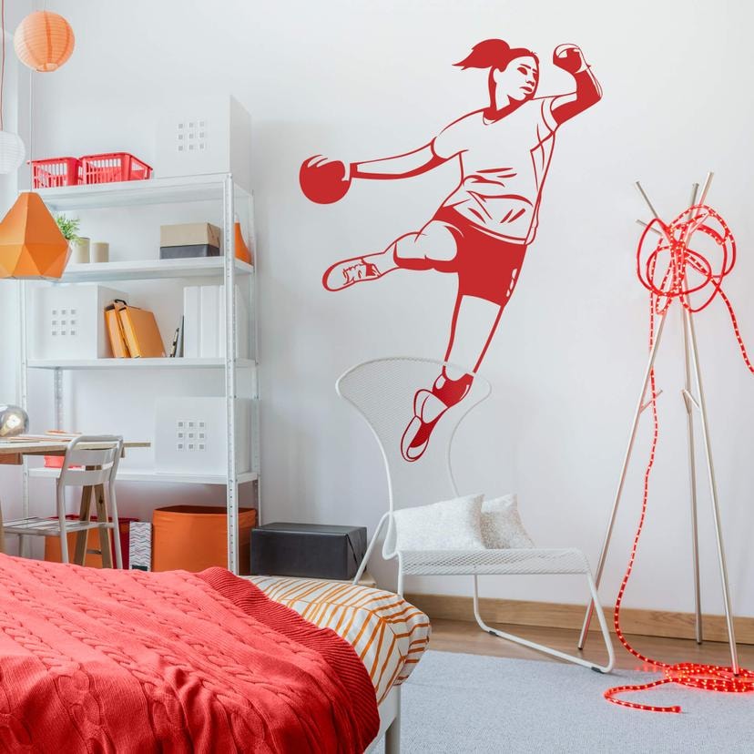 Sticker mural - Joueuse de handball