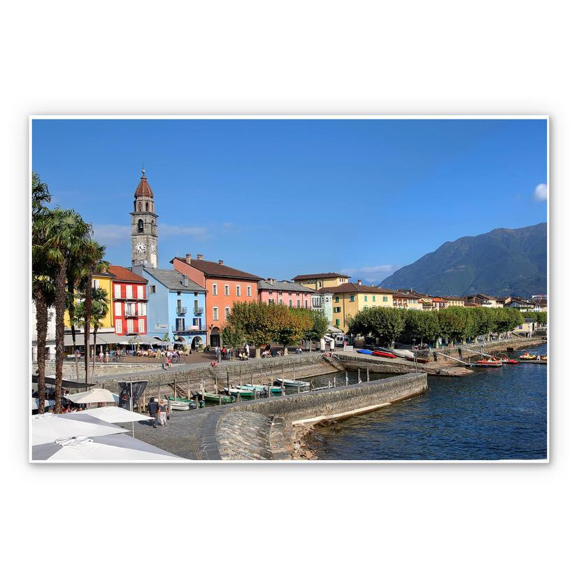Wandbild Hafenpromenade am Lago Maggiore
