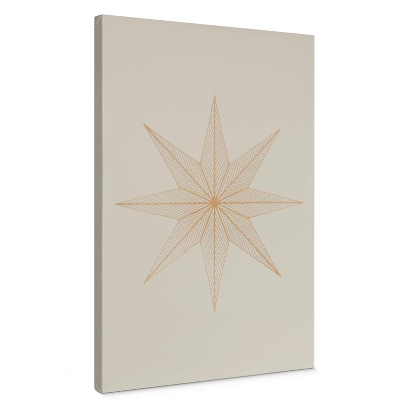 Canvasbillede julestjerne - Geometrisk guldstjerne - Magnusson