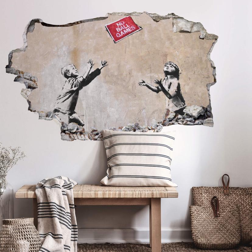 3D - Wallsticker Banksy - No Ball Games