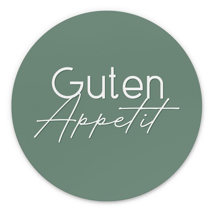 Wandbild Guten Appetit - Rund - Alu-Dibond