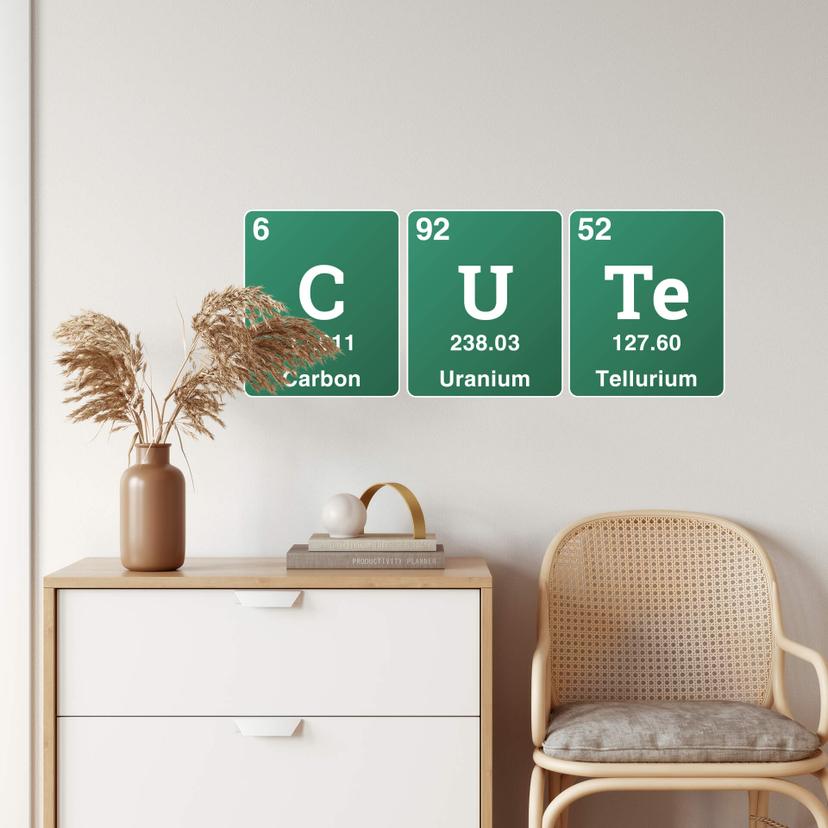 Sticker mural Cute - Mot avec le tableau périodique