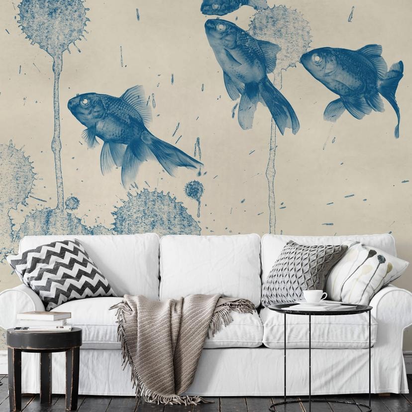 Papier peint photo Poissons bleus