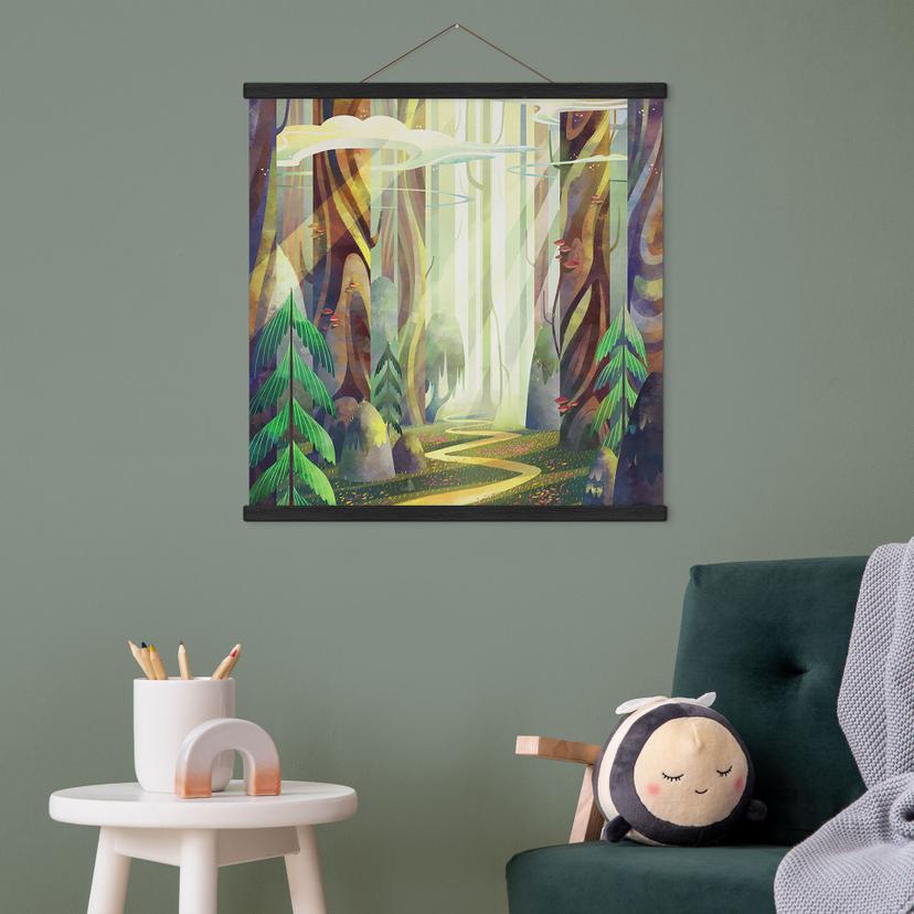 Póster de tela Bosque encantado a la luz - DigitalArtsi