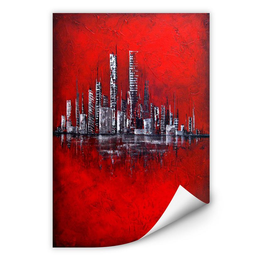 Zelfklevende Poster Fedrau - Red