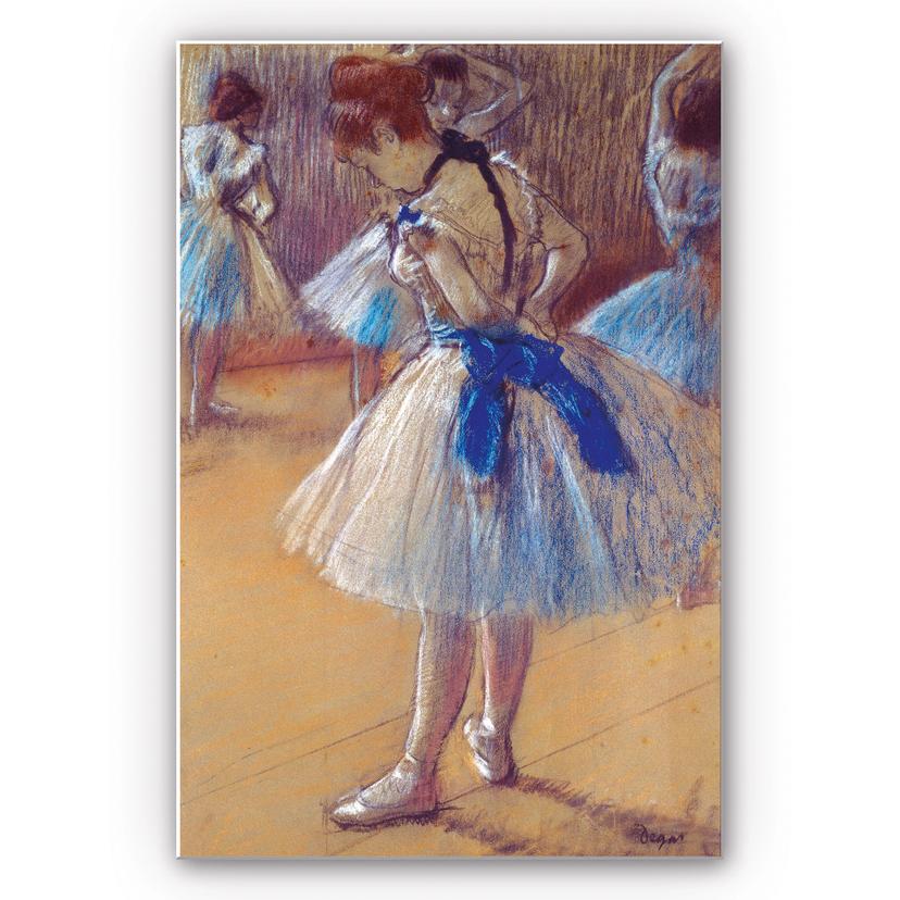 Wandbild Degas - Tänzerin beim Binden der Schleife