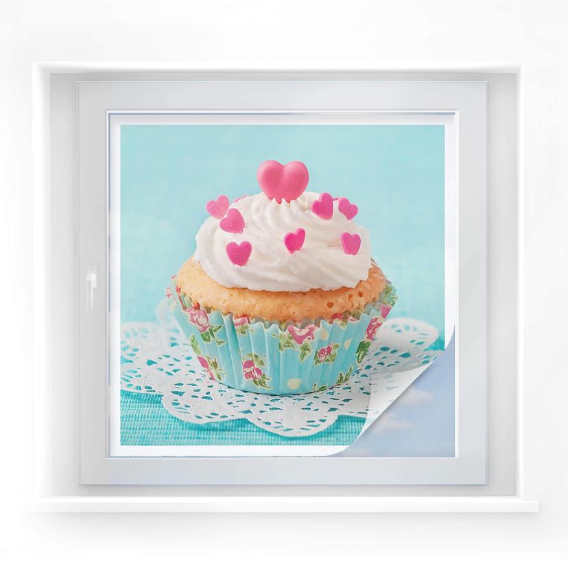 Película de privacidad Hearts on Cupcake - cuadrado
