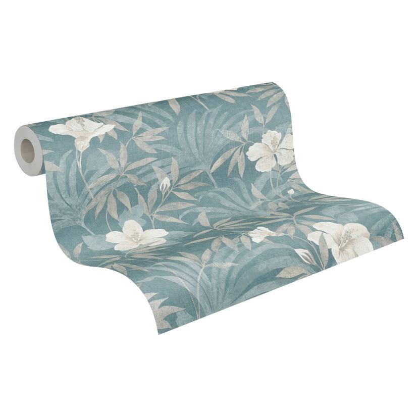 A.S. Création Cuba - Papier peint intissé fleuris, beige