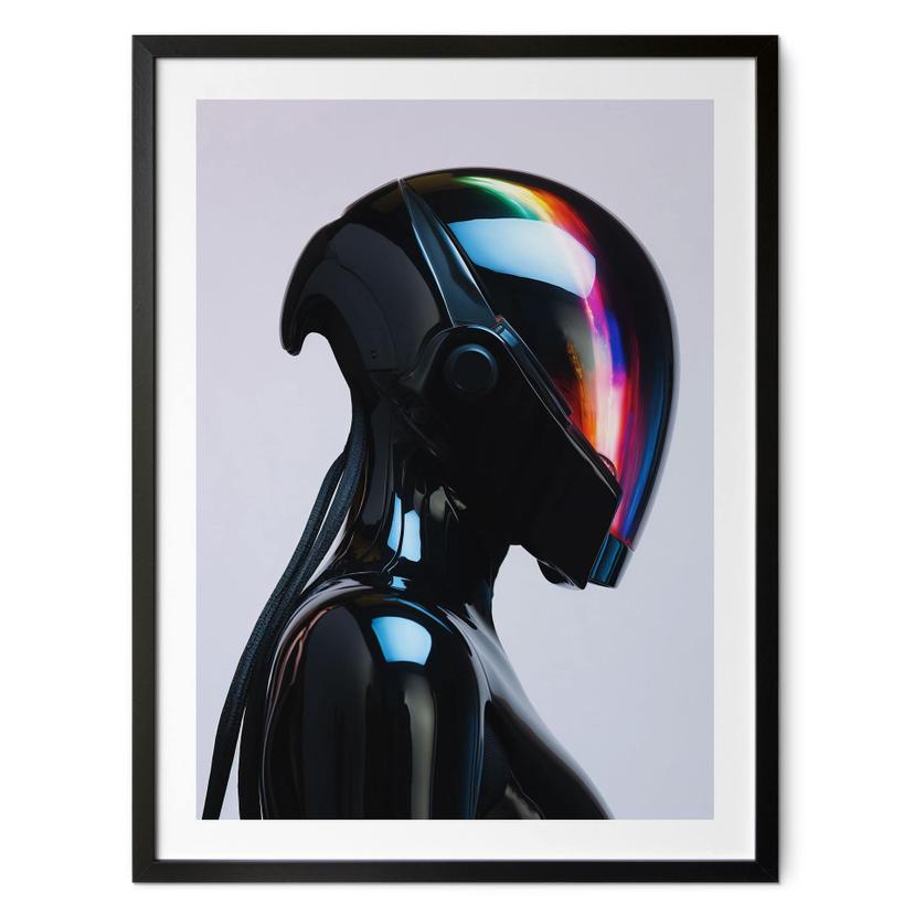 Póster Ciberchica con casco - Paksoylu
