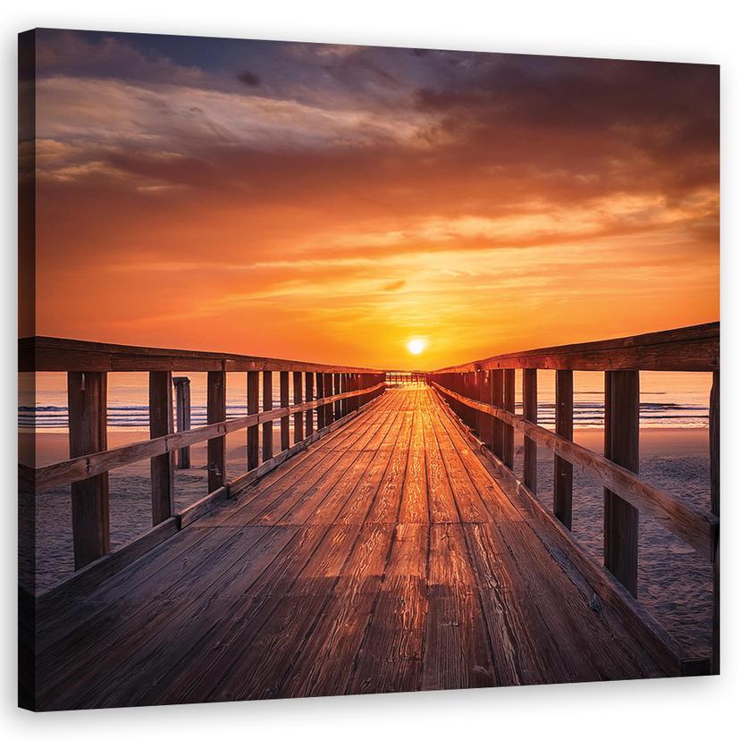 Leinwandbild Plattform am Meer