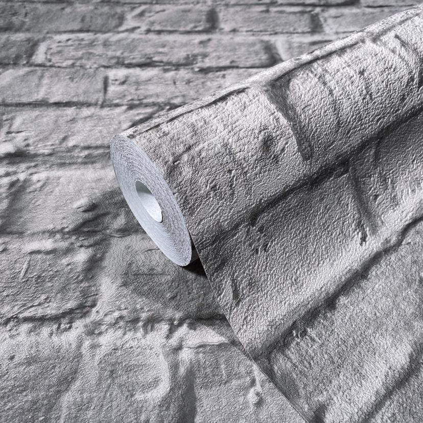 Non-woven tapet i 3D steneffekt brun steneffekt