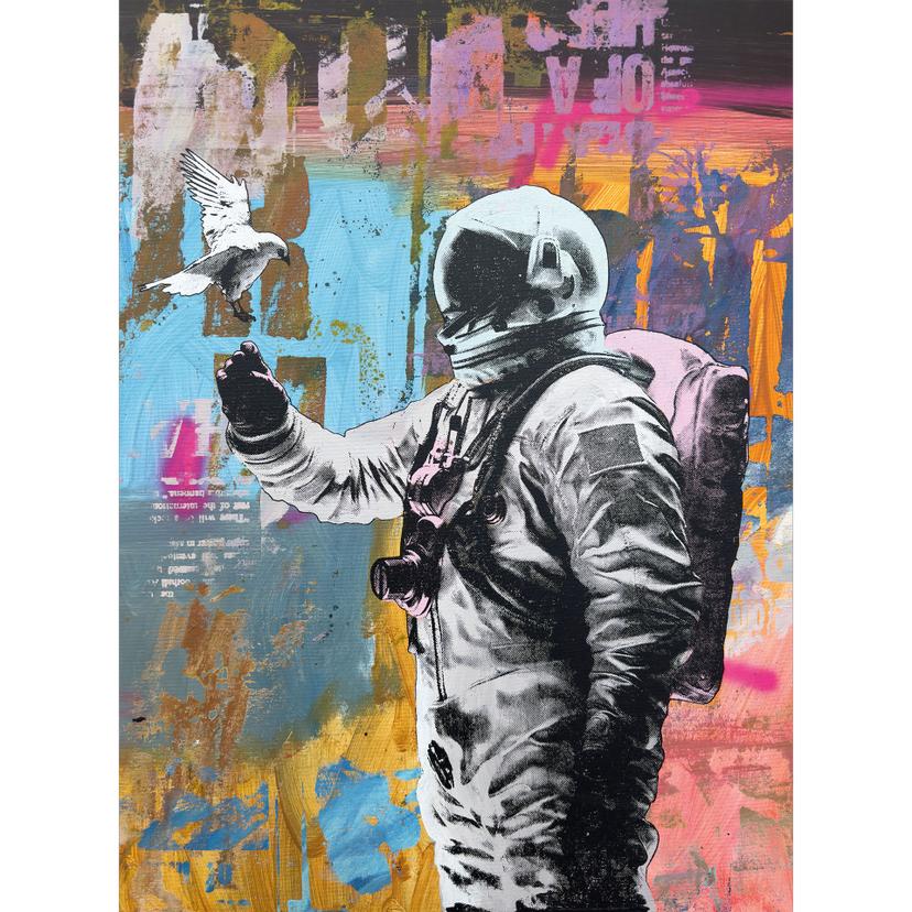 Fotomurale con astronauta e colomba - Kuryliuk