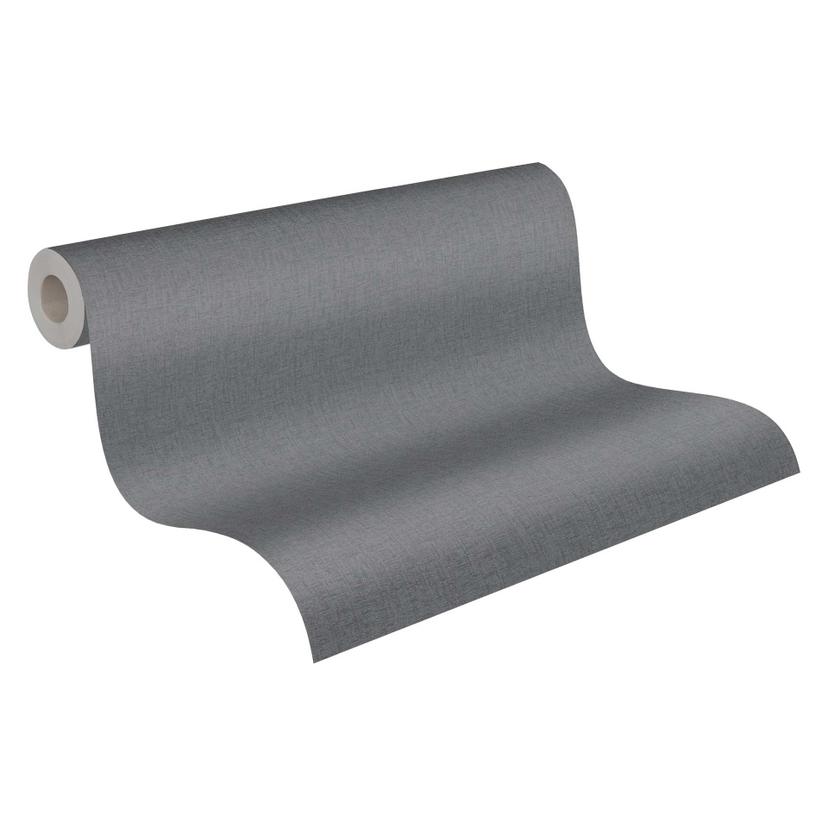 Non-woven tapet i linneoptik blå - Enfärgad strukturtapet - Modern väggdesign
