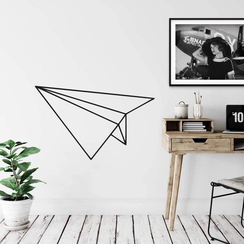 Sticker mural avion en papier