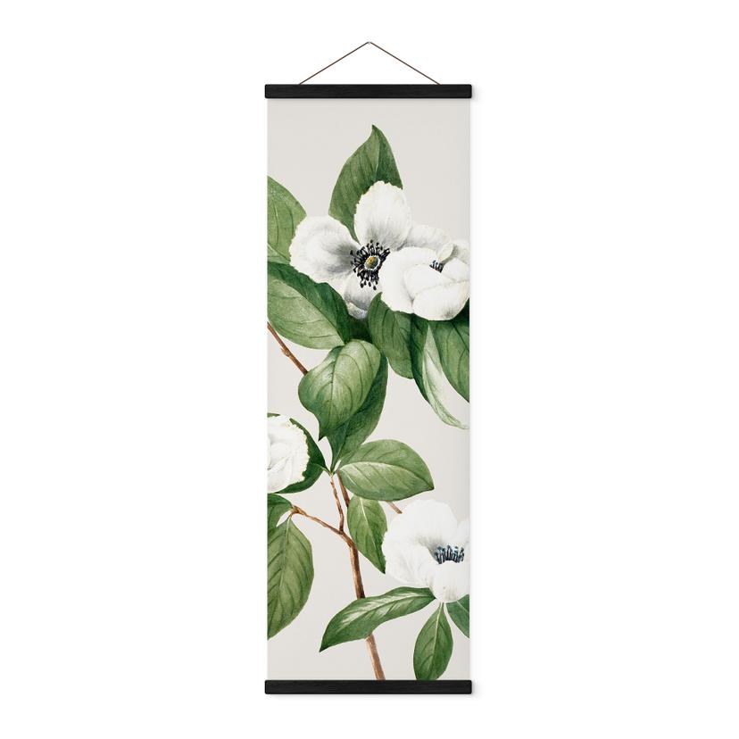 Póster de tela ilustración botánica de una camelia falsa - Walcott - Panorama