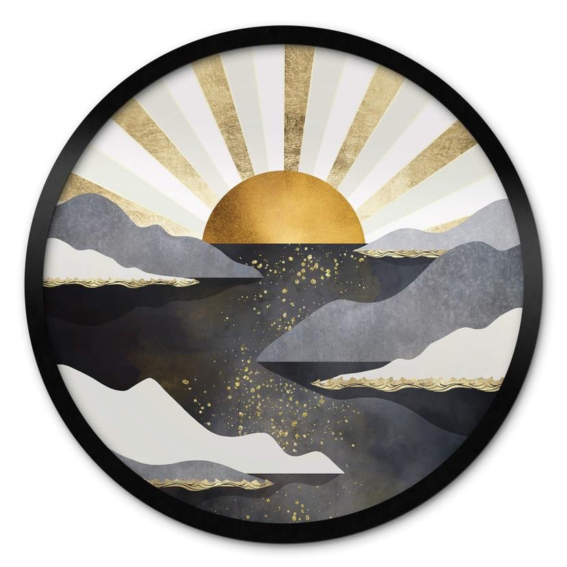 Poster rond SpaceFrog Designs - crépuscule doré