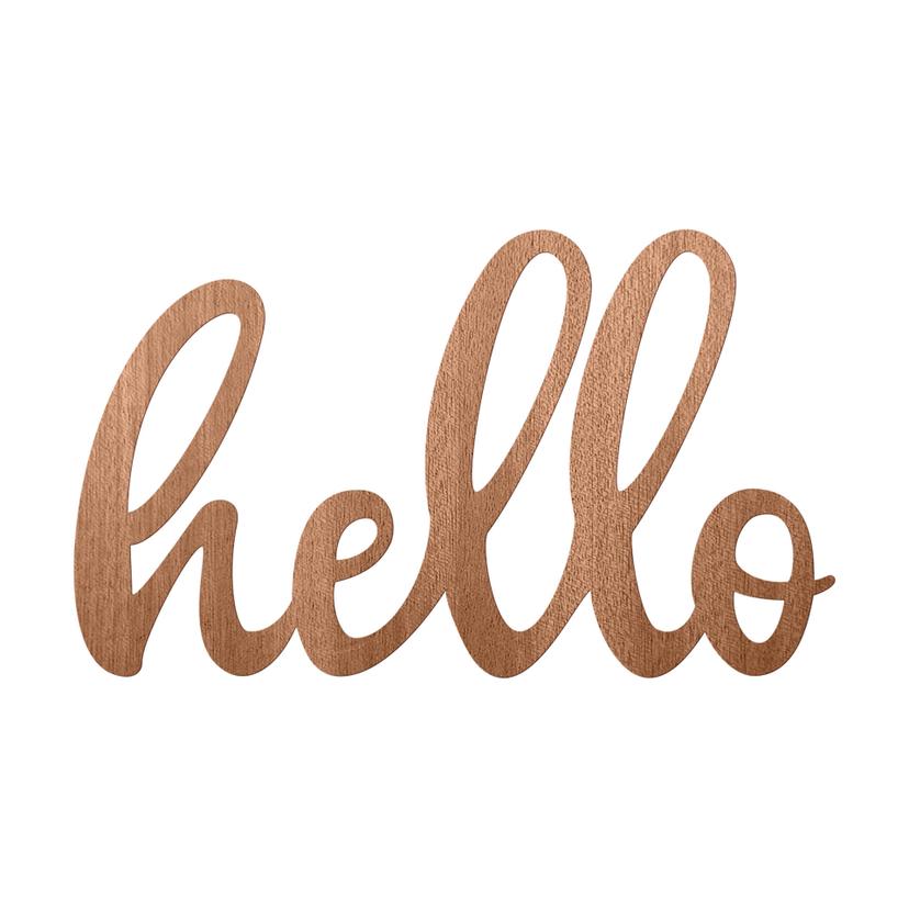 Letra de madera Hello - madera de caoba