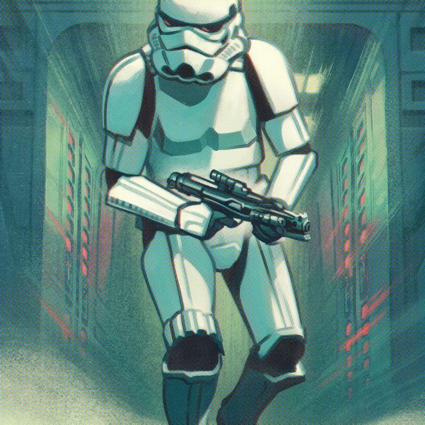Vlies Fototapete - Mandalorian Stormtrooper Print - 200 x 280 cm