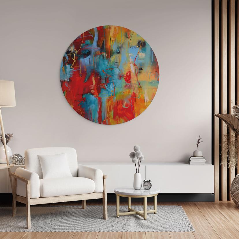 Stampe per pareti Caos colorato - Fedrau - Alu-Dibond Round