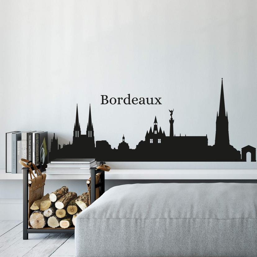 Muursticker Skyline Bordeaux